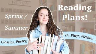 Reading Plans for Spring TBR - classics literary fiction poetry plays YA non- fiction...