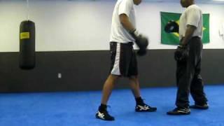 padwork with trainer Ted Johnson