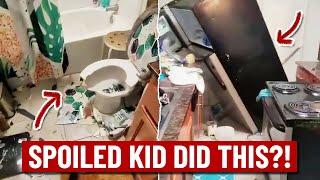 Spoiled kid DESTROYS house after mom took away his phone?
