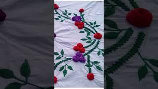 Ribbon work Full Bedsheet design with step by step Description in Hindi. #shorts