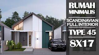 Desain Rumah Minimalis Type 45 Scandinavian  Lahan 8x17meter