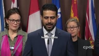 Usama Khan Press Conference on Parliament Hill Ottawa  CEO at Islamic Relief Canada