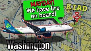 REAL ATC  Mayday Oven Caught Fire in Flight. Airbus A321NEO