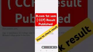 Cu 1st sem B.com Result  Calcutta University result notice  cu 1st sem ccf result  #curesult