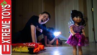 Crazy Doll Nerf Battle Round 3 Sneak Attack Squad VS Spooky Doll