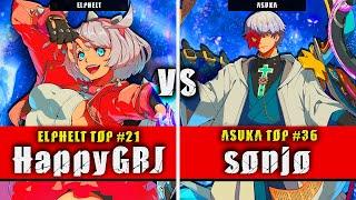 GGST  HappyGRJ Elphelt VS sonjo Asuka  Guilty Gear Strive High level gameplay