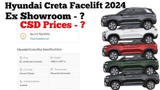 Hyundai Creta Facelift E 2024 CSD Prices  Hyundai Creta Facelift  Creta 2024