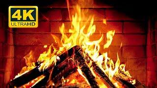  Cozy Fireplace 4K 12 HOURS. Fireplace with Crackling Fire Sounds. Fireplace Burning 4K