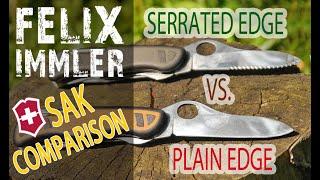 Plain vs Serrated - Which Blade is better more versatile? Victorinox Forester vs Soldiers Knife 08