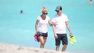 Michael Bublé and Pregnant Wife Luisana Lopilato Look Loved Up on Beach Walk - Splash News