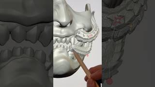 Part one Sculpting Oni Mask with Dragon Tusks in Nomad on M2 IPad Pro resin 3D printed