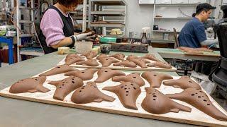 Process of Making Ocarina with Clay. Korean Instrument Factory