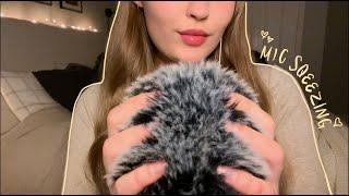 asmr fluffy mic squeezing with mouth sounds for 25 minutes