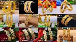 Latest Light Weight Gold Bangles Designs With Weight and Price  Shridhi Vlog