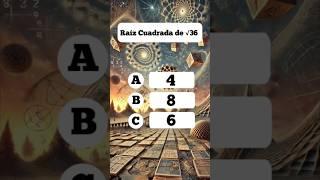 Reto Mental Matemáticas Desafío Fácil de Raíz Cuadrada #viralshorts #short #matemática #fácil #quiz