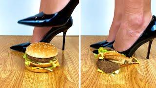 Destroy everything that you want to eat Heels ASMR Step on MacDonalds