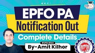 UPSC EPFO 2024 Notification Out  UPSC EPFO Personal Assistant PA Notification Out  323 Vacancies