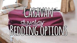 Caravan bedding using Duvalay mattress toppers & Memory foam pillows.