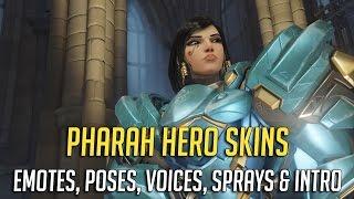 Pharah Hero Skins Emotes Poses Voices Sprays & Intro Preview