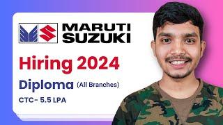 Maruti Suzuki Freshers Hiring 2024  Junior Engineer Trainee CTC 5.5 LPA  Maruti Suzuki JET 2024