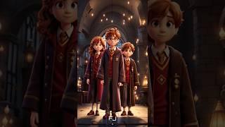 Hogwarts trio cute disney miniature animation #shorts #aianimation #harrypotter