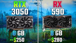 NVIDIA RTX 3050 vs RX 590  Test in 8 Games