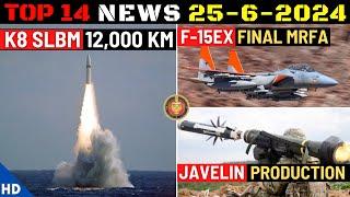 Indian Defence Updates  K8 SLBMF-15EX FinalRudram-1 on RafaleJavelin Production25 Robotic Dogs