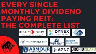 Every Monthly Dividend REIT Stock The Complete List