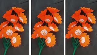 How to make paper flower with craft papereasy paper flower for kidshome decorDIY paper flower