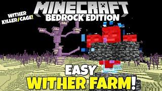 Minecraft Bedrock NEW WITHER FARM Tutorial Wither Killer  Cage. MCPE Xbox PC PS5