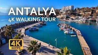 Antalya Turkey walking tour 2024  ANTALYA CITY CENTER walking tour 4K 60 FPS