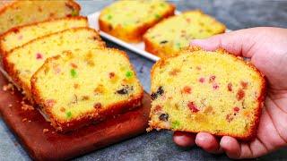 Bakery Style Dry Fruit Cake  Vanilla Fruit Cake Recipe  Yummy