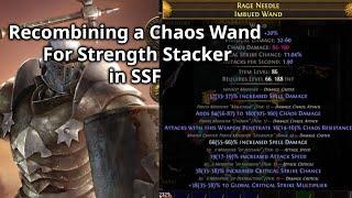 Recombing a Chaos Wander Wand in SSF Path of Exile 3.25