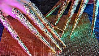 ASMR Brain Melting Scratching & Tapping  EXTREME Long Nails  Golden Triggers with Golden Claws