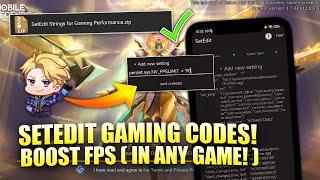 New SetEdit Codes to Improve Gaming Performance 2023 - Boost CPU & GPU  MLBB