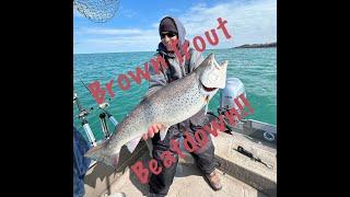 Big Brown Trout Beatdown with Nick from suburbanangling LIMIT Hammond IN Lake Michigan 3282024