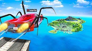 Jumping SUPERHERO CARS Across ENTIRE MAP In GTA 5.. Mods