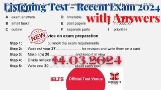 IELTS Listening Actual Test 2024 with Answers  14.03.2024