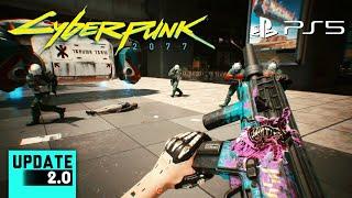 Cyberpunk 2077 PS5 Free Roam & Fight UPDATE 2.0 Performance Mode 60FPS