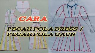 pecah pola dress pecah pola  gaun