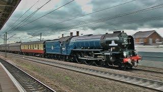 60163 Tornado whistles and races past Retford on The Cathedrals Express - 030713