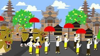 Animasi 2D Tradisi Dug-Dug Mong di desa adat Batuyang Batubulan Kangin Gianyar Bali.