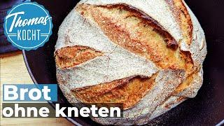 Baking bread without kneading  very easy no knead bread ENG Subtitles