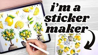 How I Design My STICKERS  Lemon-Themed Procreate Tutorial and Walkthrough