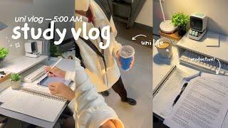 waking up at 5AM — productive uni vlog start of a new semester and coffee runs