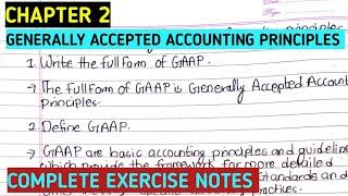 Class 11 account lesson 2  Generally accepted accounting principle  full exercise notes