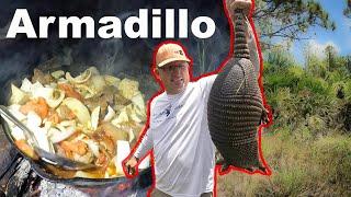 Swamp Cabbage Armadillo and Wild Boar Wild Food on an open fire