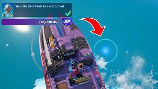 Visit the Zero Point in a motorboat - Week 1 Season Quests Fortnite