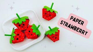 DIY PAPER  STRAWBERRY  Paper Crafts For School  Paper Craft  Easy Origami  paper Strawberry 3D