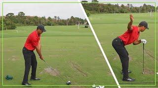 Tiger Woods Comeback Full Range Session  Warm Up Swings